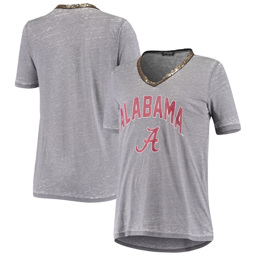 Alabama Crimson Tide Women's Sequin V-Neck T-Shirt